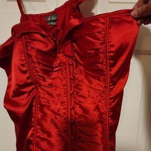 Red silk dress blouse